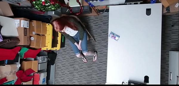  Cute Redhead Fucked for Stealing Electronics From Mall